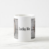 Glückliches Hufeisen auf Bretterzaun Kaffeetasse (Mittel)