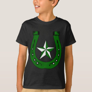 glückliches Hufeisen. grüne Sterne. T-Shirt