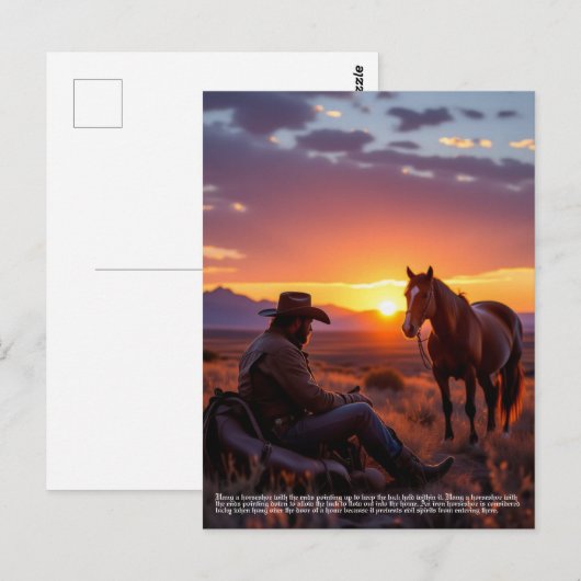 Glückliches Hufeisen Postkarte (Vorne/Hinten)