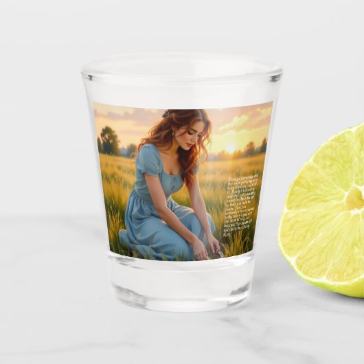 Glückliches Hufeisen Schnapsglas (Vorderseite)