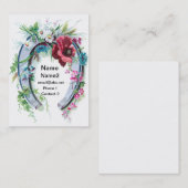 Glückliches Hufeisen und Mohnblume Visitenkarte (Vorne/Hinten)