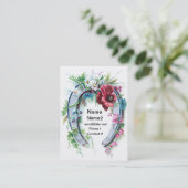 Glückliches Hufeisen und Mohnblume Visitenkarte (Stehend Vorderseite)