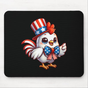 Glückliches Huhn zum 4. Juli Unabhängigkeitstag Mä Mousepad