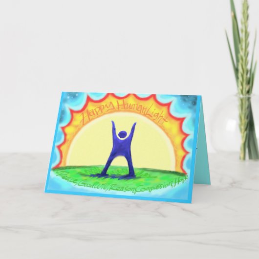 Glückliches HumanLight! HL der Beschreibung Feiertagskarte (Vorderseite)