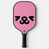 Glückliches Hundegesicht Hellrosa Pickleball Schläger (Rückseite)