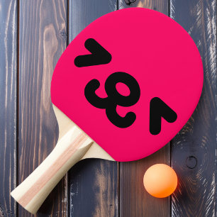 Glückliches Hundegesicht Rosa Tischtennis Schläger