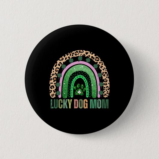 Glückliches Hundemutter-Shirt Lustiger St. Patrick Button (Vorderseite)