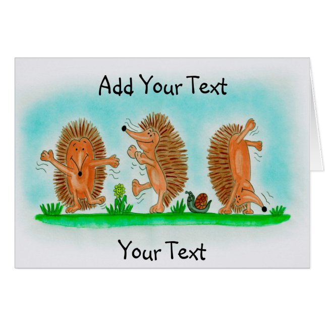 Glückliches Igels-Zeichnen (Vorderseite (Horizontal))