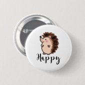 Glückliches Igelstier Button (Vorne & Hinten)