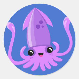 Glückliches Ika Runder Aufkleber