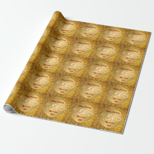 Glückliches individuelles Liebesgold 50. Jubiläum Geschenkpapier