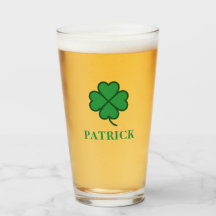 Glückliches Irisch Vier Grünes Blatt mit Monogramm