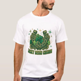 Glückliches Irisches Charm Hufeisen Design T-Shirt
