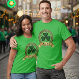 Glückliches Irisches Segens-Shamrock-Abzeichen T-S T-Shirt