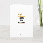 Glückliches islamisches Eid al-Adha Mubarak Karte (Rückseite)