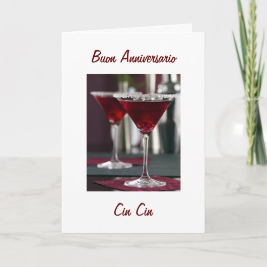 GLÜCKLICHES JAHR IN ITALIENISCHEM BUON ANNIVERSARI KARTE (Vorderseite)