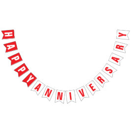 GLÜCKLICHES JAHRESDEKOR, ROT + WEISS WIMPELKETTE