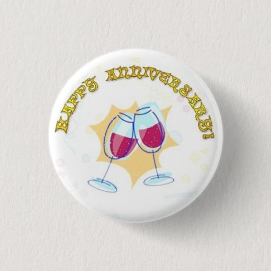 Glückliches Jahrestags-Knopf-Button Button (Vorderseite)