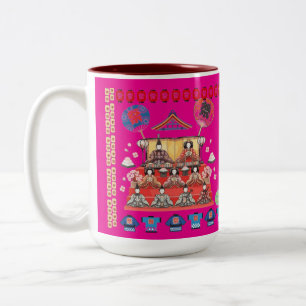 Glückliches Jidai Matsuri hellrosa Zweifarbige Tasse