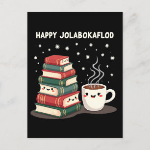 Glückliches Jolabokaflod-Familienfeier-Geschenk Feiertagspostkarte