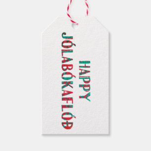 Glückliches Jolabokaflod (Lesezeichen) Geschenkanhänger