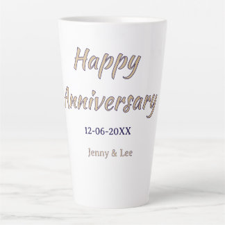 glückliches Jubiläum braun grau Name Datum Paar Mo Milchtasse