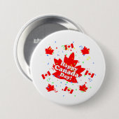 Glückliches Kanada-TagesParty Button (Vorne & Hinten)