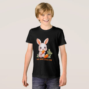 Glückliches Kaninchen mit Karotte Tri-Blend Shirt
