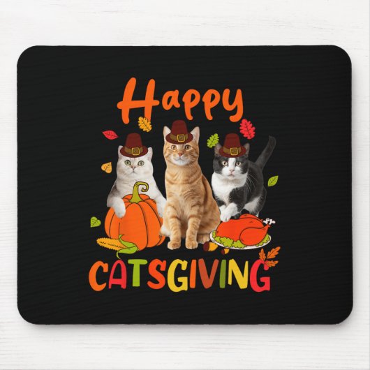 Glückliches Kätzchen-Dankfest Kitten trägt Pilgerh Mousepad (Vorne)