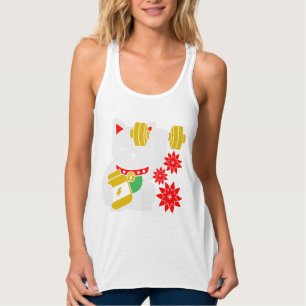 Glückliches Katze Maneki Neko Aufzugworkout-Shirt Tank Top