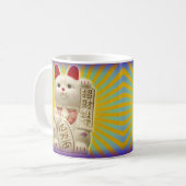Glückliches Katzen-japanisches viel Kaffeetasse (Vorderseite Links)