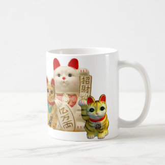 Glückliches Katzen-japanisches viel Kaffeetasse