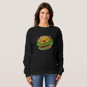Glückliches Kawaii Burger Grafik Sweatshirt (Vorne ganz)