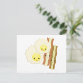 glückliches kawaii Frühstück Postkarte (Stehend Vorderseite)