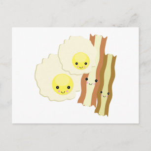 glückliches kawaii Frühstück Postkarte
