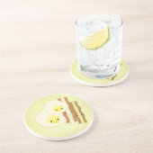glückliches kawaii Frühstück Sandstein Untersetzer (Seite)
