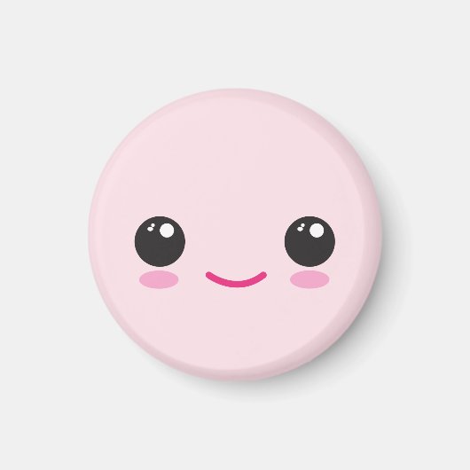Glückliches Kawaii-Gesicht Magnet (Vorne)