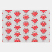 Glückliches Kawaii Herz Danke für Ihren Einkauf be Geschenkpapier Set (Vorderseite 3)