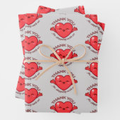 Glückliches Kawaii Herz Danke für Ihren Einkauf be Geschenkpapier Set (Beispiel)