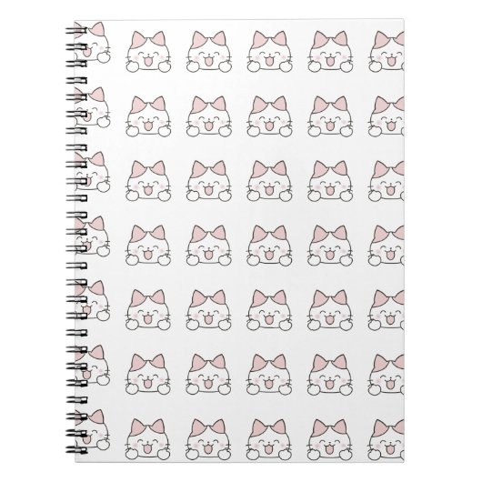 Glückliches Kawaii-Katzengesicht-Muster Notizblock (Vorderseite)