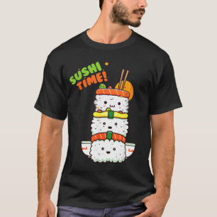 Glückliches Kawaii Sushi und Sonnenschein bereit f T-Shirt