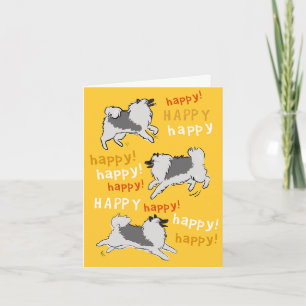 Glückliches Keeshond-Hundegeburtstagsfest Karte