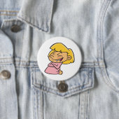 Glückliches kicherndes Cartoon-Mädchen Button (Beispiel)