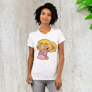 Glückliches kicherndes Cartoon-Mädchen T-Shirt