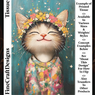 Glückliches Kitten Katze, Blumenkrone, Rosa CQ8 De Seidenpapier