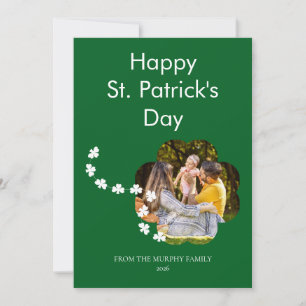 Glückliches Kleeblatt-Form-Foto St. Patrick's Day  Feiertagskarte