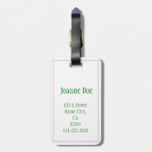 Glückliches Kleeblatt Gepäckanhänger (Rückseite vertikal)