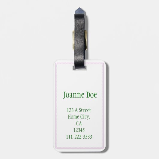 Glückliches Kleeblatt Gepäckanhänger (Rückseite vertikal)