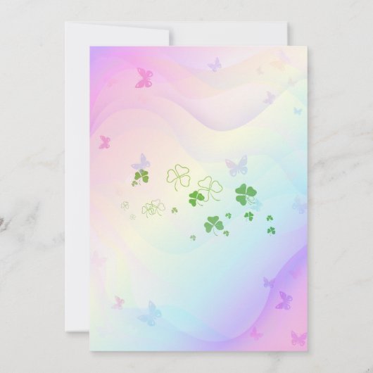 Glückliches Kleeblatt Hochzeitseinladung Einladung (Rückseite)