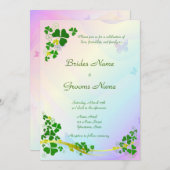 Glückliches Kleeblatt Hochzeitseinladung Einladung (Vorne/Hinten)